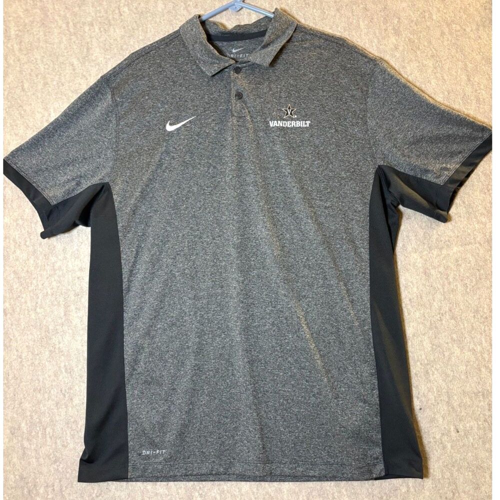 Nike Dri-FIT Vanderbilt Commodores Polo Men’s XL Gray Performance NCAA